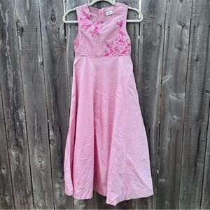 Utsa Kids Embroidered With Lamè Pink Maxi Dress  9/10 Y/o Flower Girl Wedding